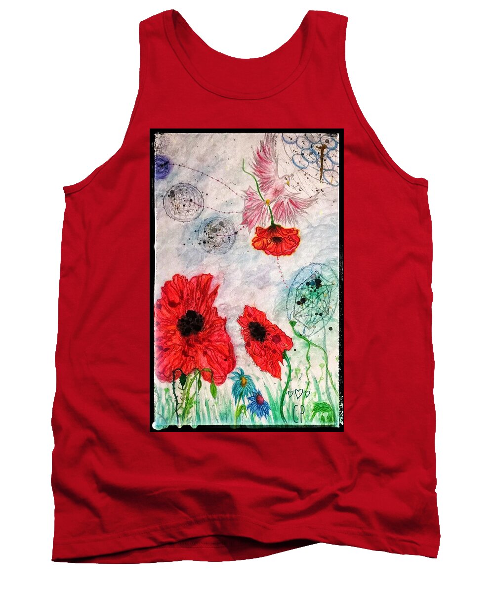 Création Tank Top featuring the painting Creation #1 by Christine Paris