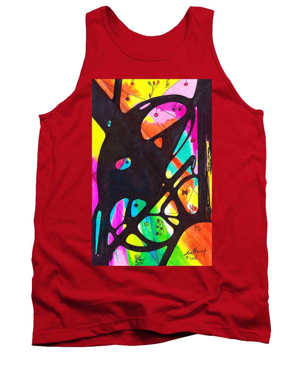 Lew Hagood Tank Top featuring the mixed media 46.ab.5 by Lew Hagood