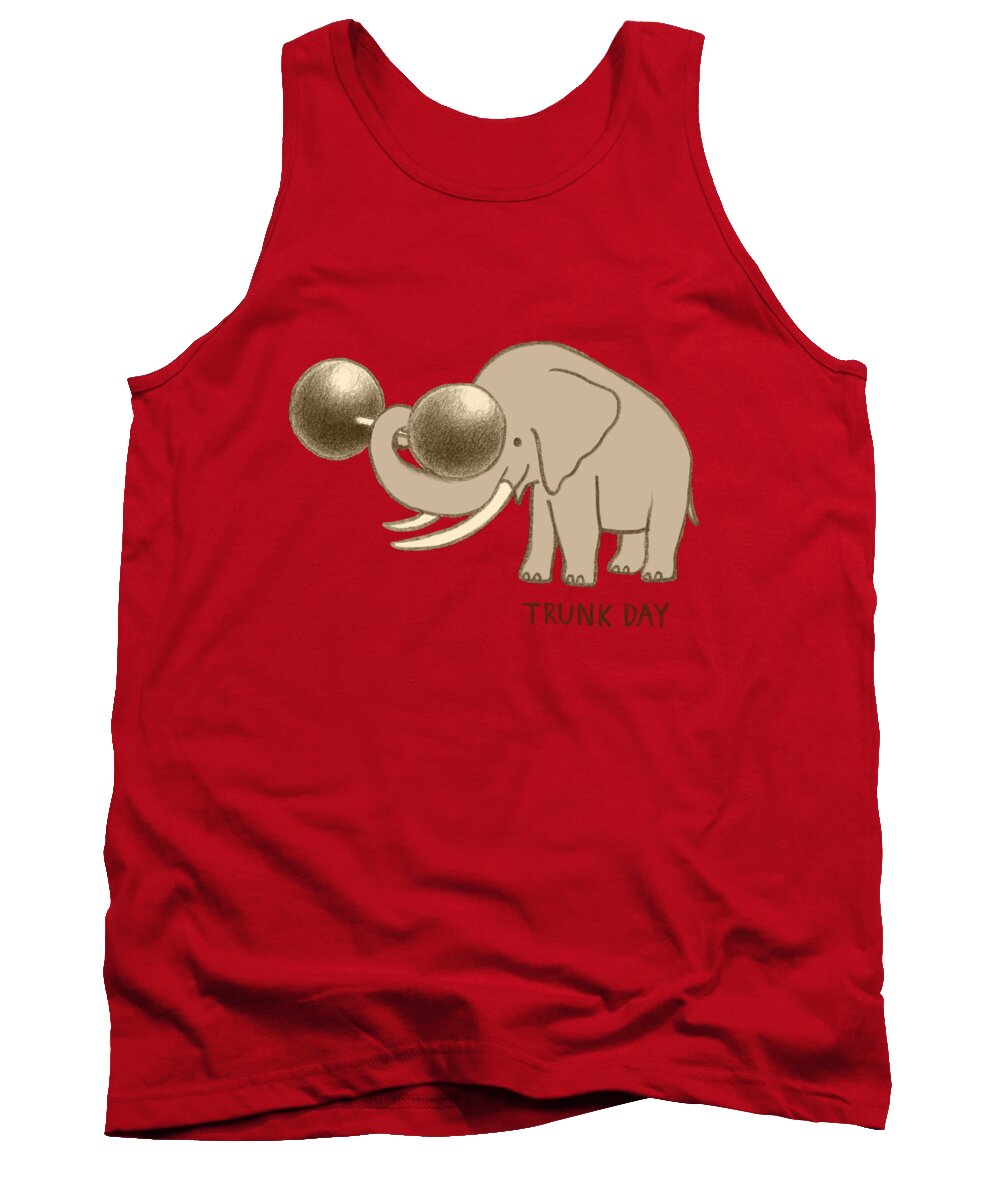 Elephant Tank Top featuring the drawing Trunk Day by Eric Fan