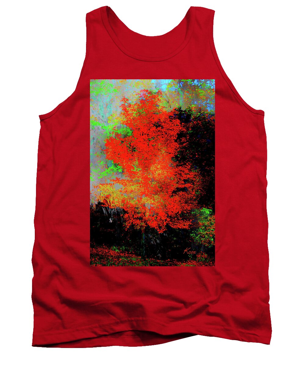Autumn Tank Top featuring the digital art Autumn Abstract by Linda Cox