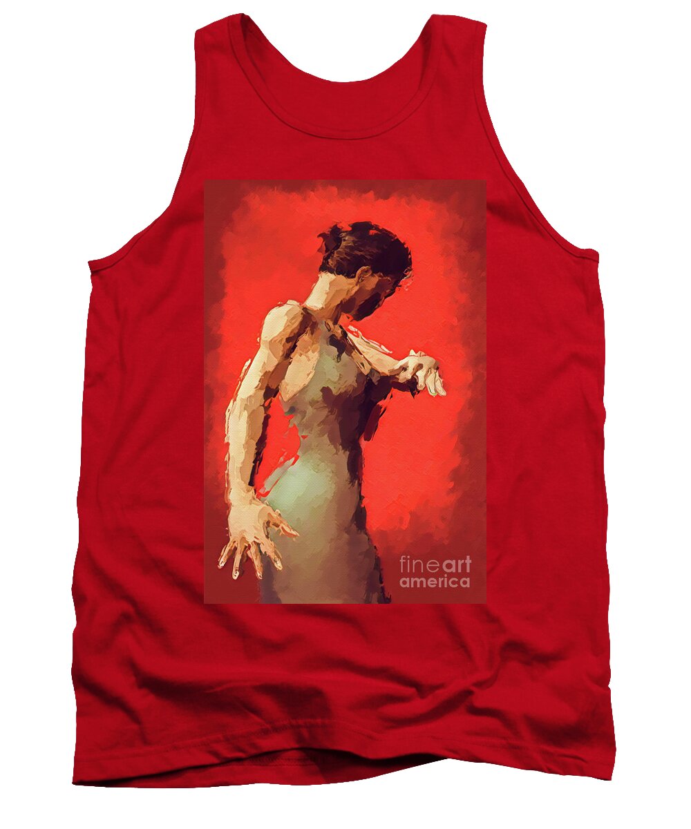 Flamenco Dancer Tank Top featuring the painting Baile by John Edwards
