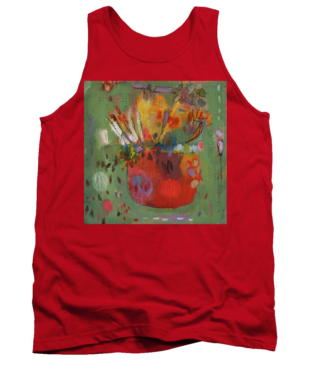 Bouquet Tank Top featuring the painting Bouquet Sketch by Janet Zoya