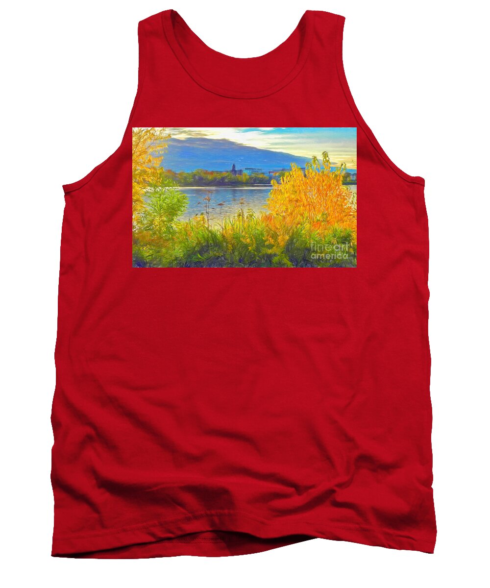 Fall Tank Top featuring the photograph Capital Draped in Gold by Carol Randall