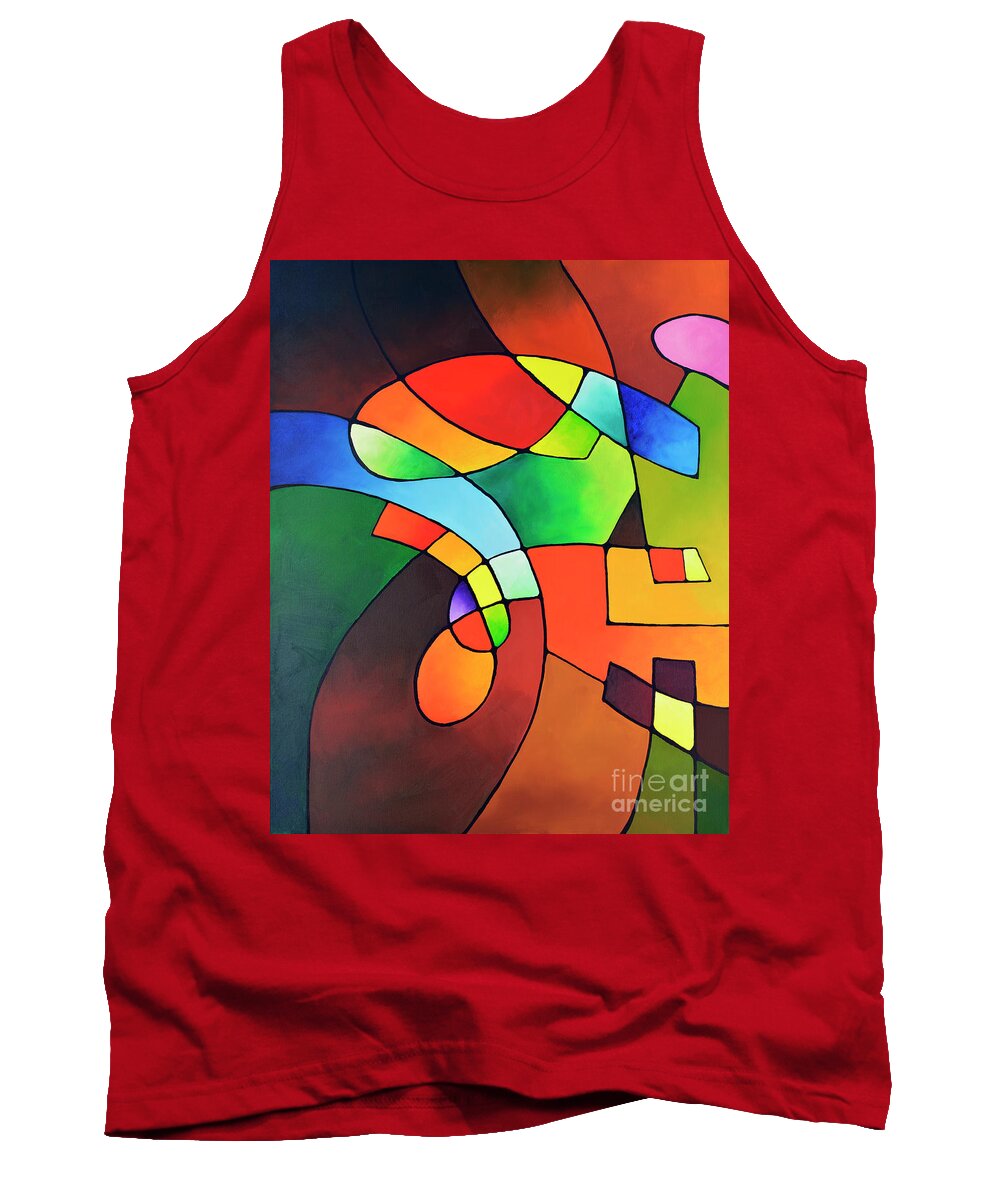 Geometric Art Tank Top featuring the painting Clear Focus 2, Canvas One by Sally Trace