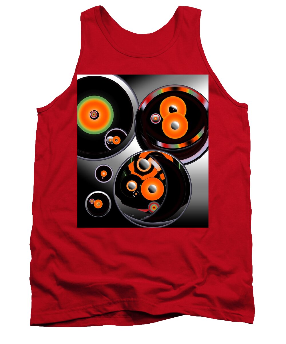 Modern Abstract Tank Top featuring the drawing Cog In The Machine by Joan Stratton