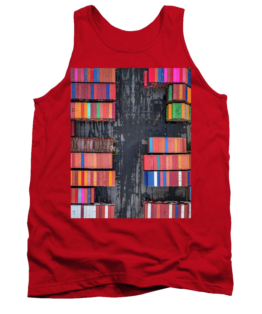 Containers Tank Top featuring the photograph Container Colors by Clinton Ward