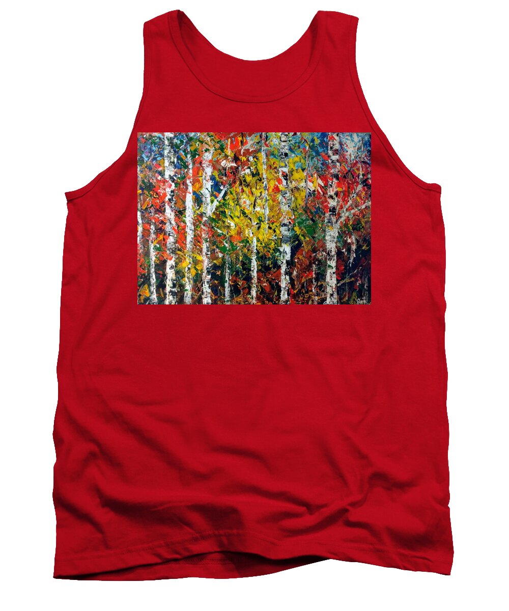 Landscape Tank Top featuring the painting Early Fall by Raji Musinipally