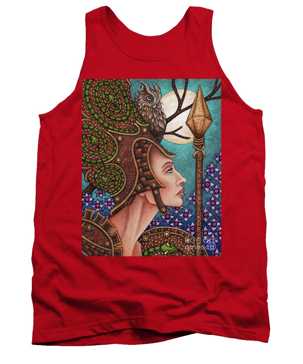Portrait Tank Top featuring the painting Exalted Beauty Athena by Amy E Fraser