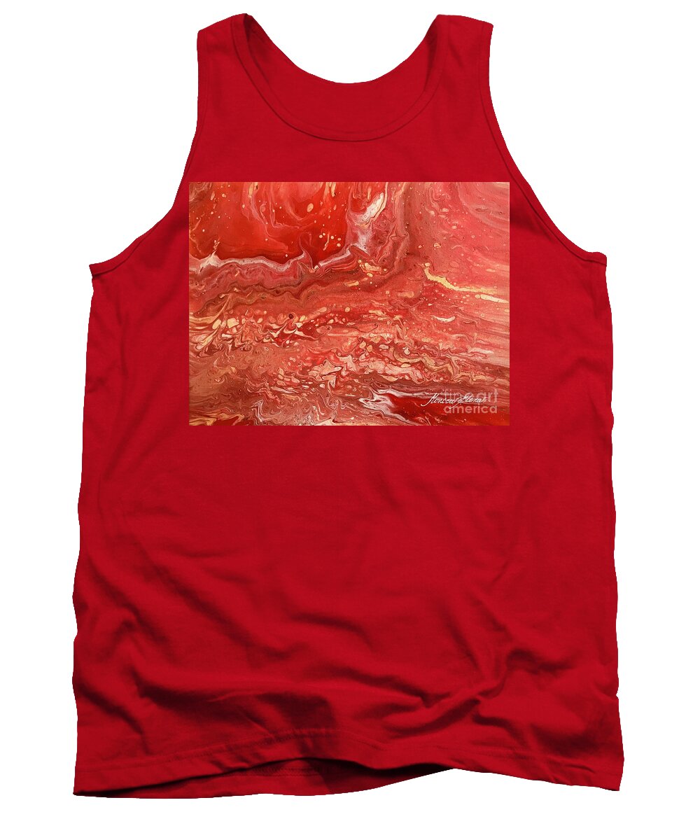 Abstract Tank Top featuring the painting Fire up your life by Monica Elena
