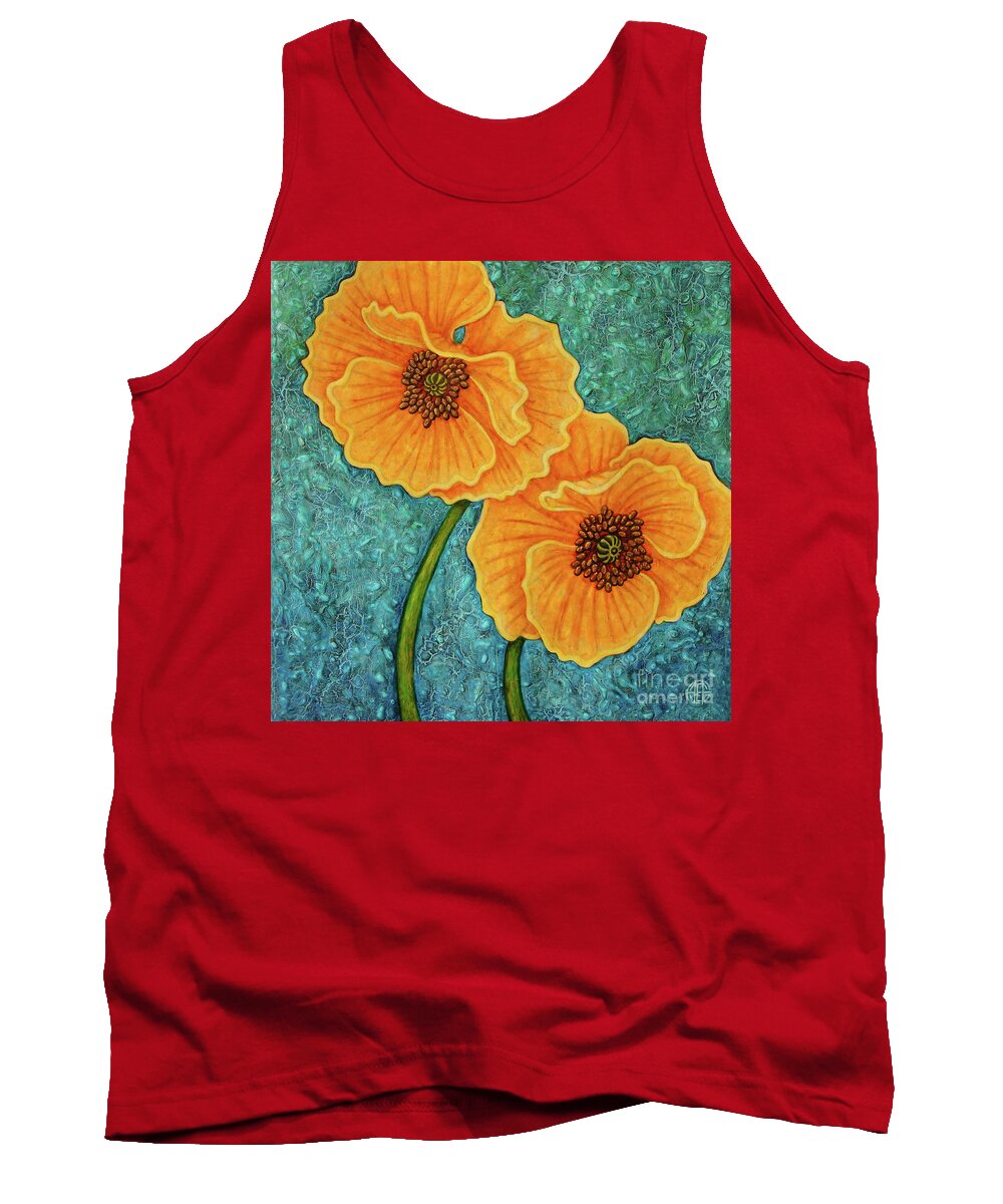 Poppy Tank Top featuring the painting Growing Optimism by Amy E Fraser