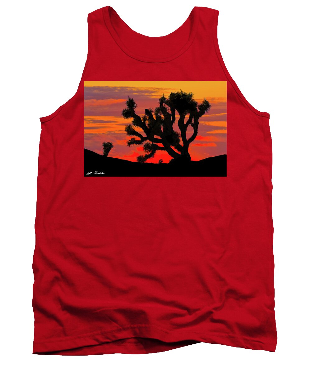 Arid Climate Tank Top featuring the photograph Joshua Tree at Sunset by Jeff Goulden