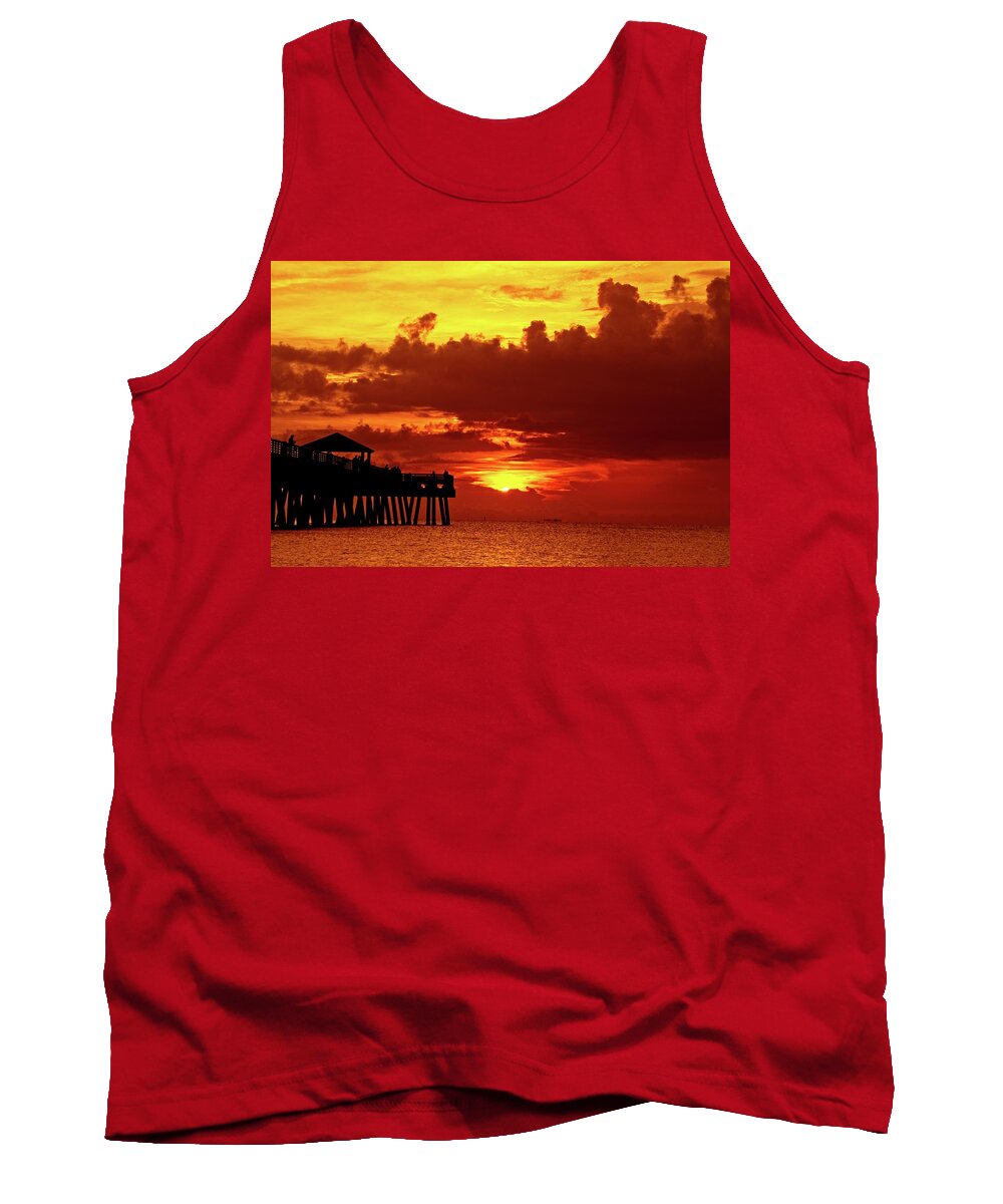 Juno Pier Tank Top featuring the photograph Juno Pier 1 by Steve DaPonte