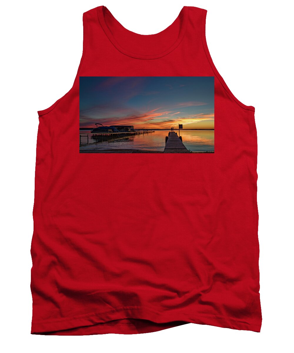 Maplehurst Dock Tank Top featuring the photograph Last Light by Joe Holley