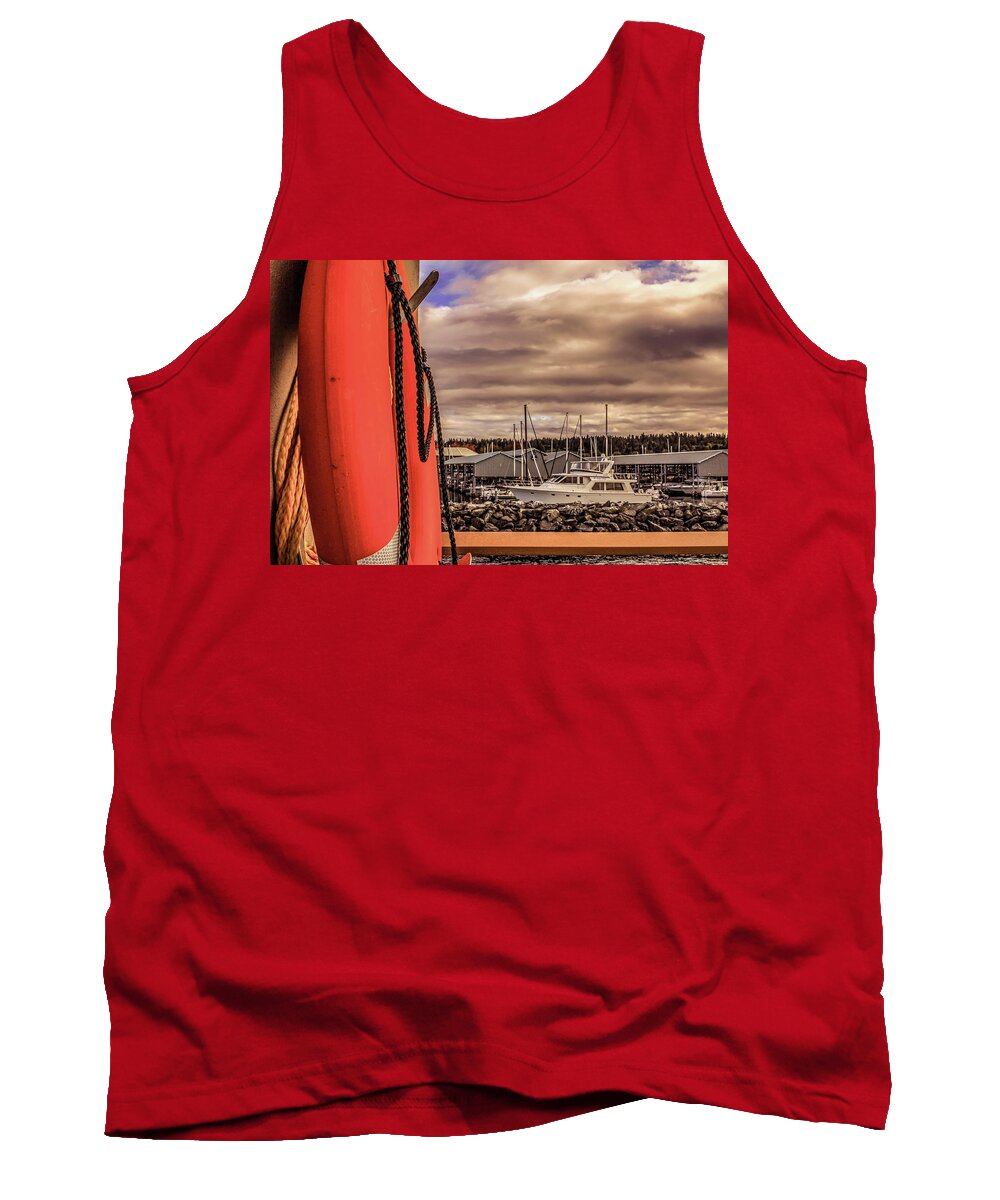 Lifesaver Tank Top featuring the photograph Lifesaver in Edmonds Beach by Anamar Pictures