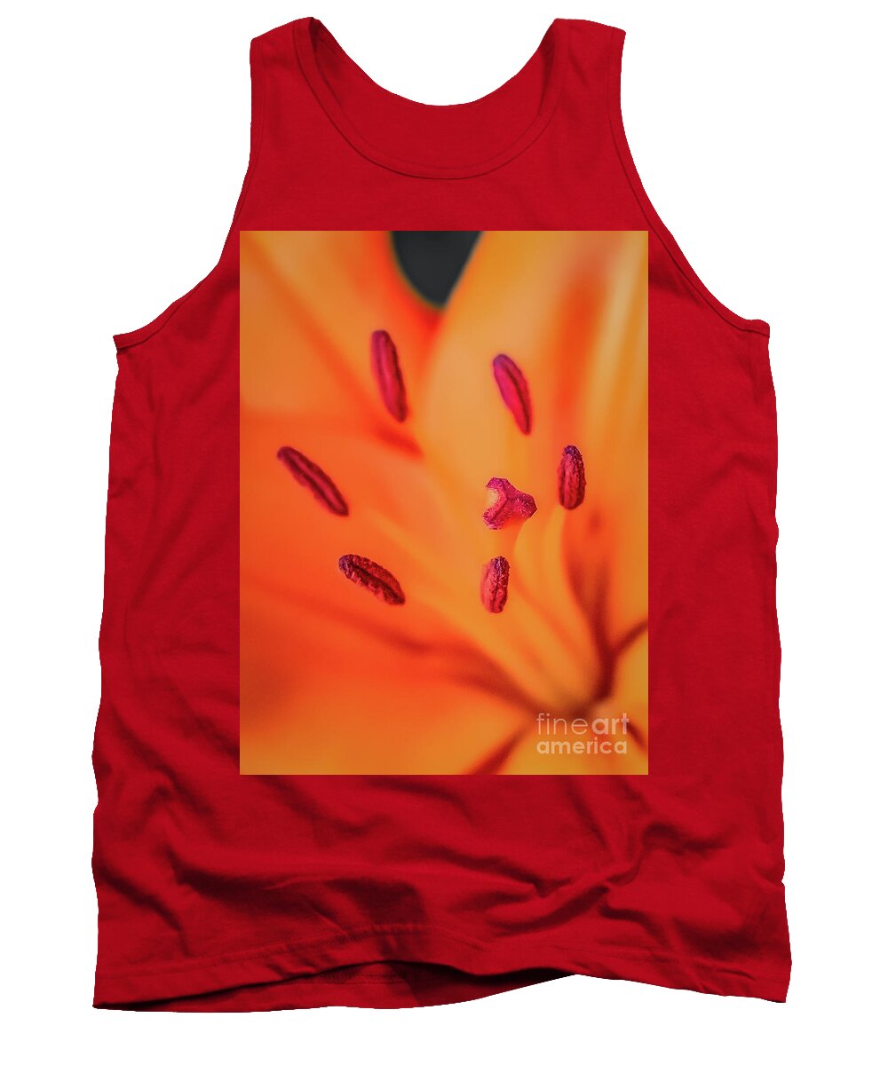 Lily Tank Top featuring the photograph Lily Stamen and Pistil by Melissa Lipton