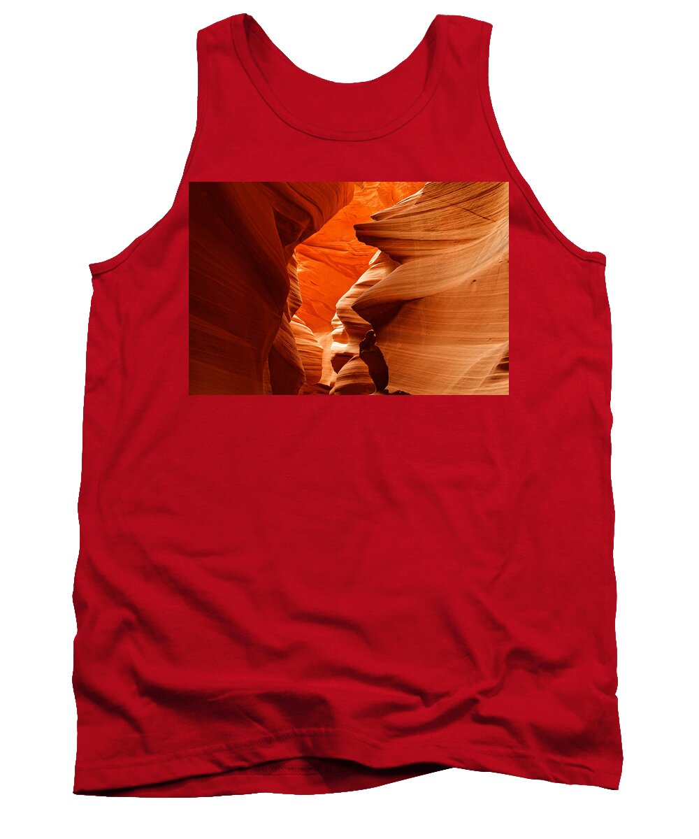Antelope Canyon Tank Top featuring the photograph Opposing Sides by Jonathan Davison