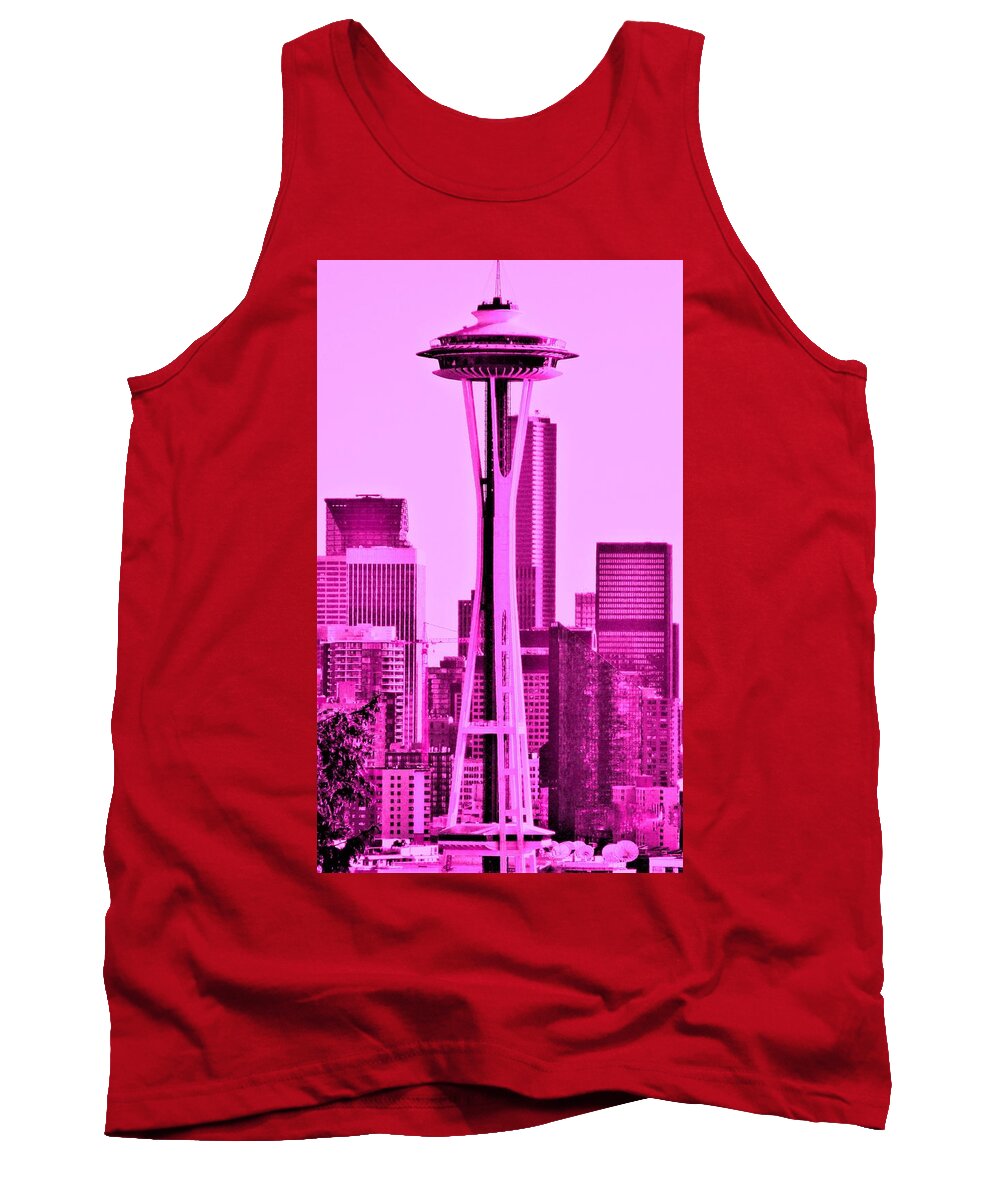 In Honor Of Honor Of-breast Cancer Awareness Month- October In The Us. This Picture Is Also For All The Breast Cancer Survivors I Know Tank Top featuring the photograph Pink Seattle by Martin Cline