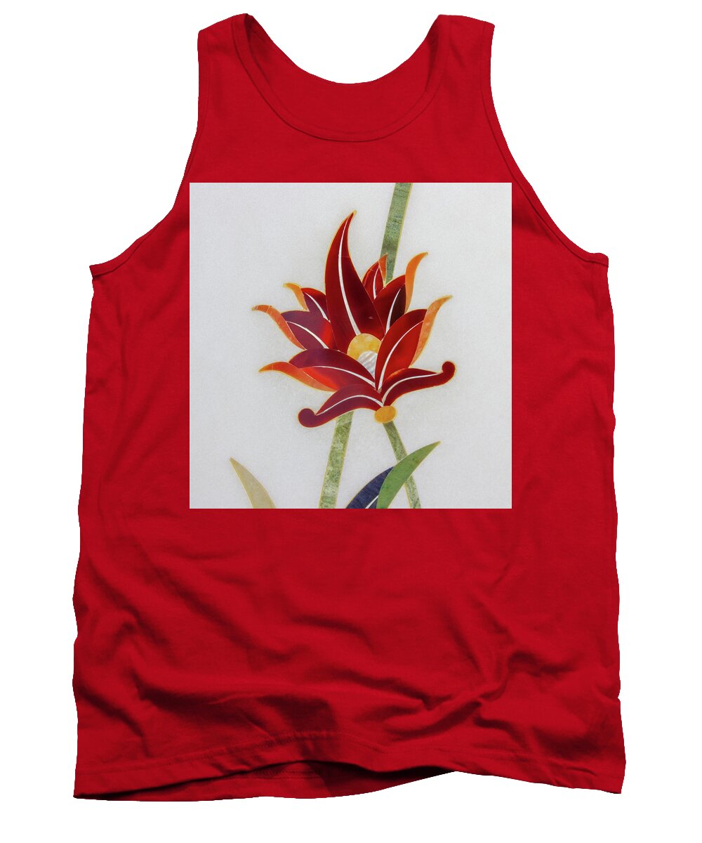 Flower Tank Top featuring the photograph Red Flower by Rocco Silvestri