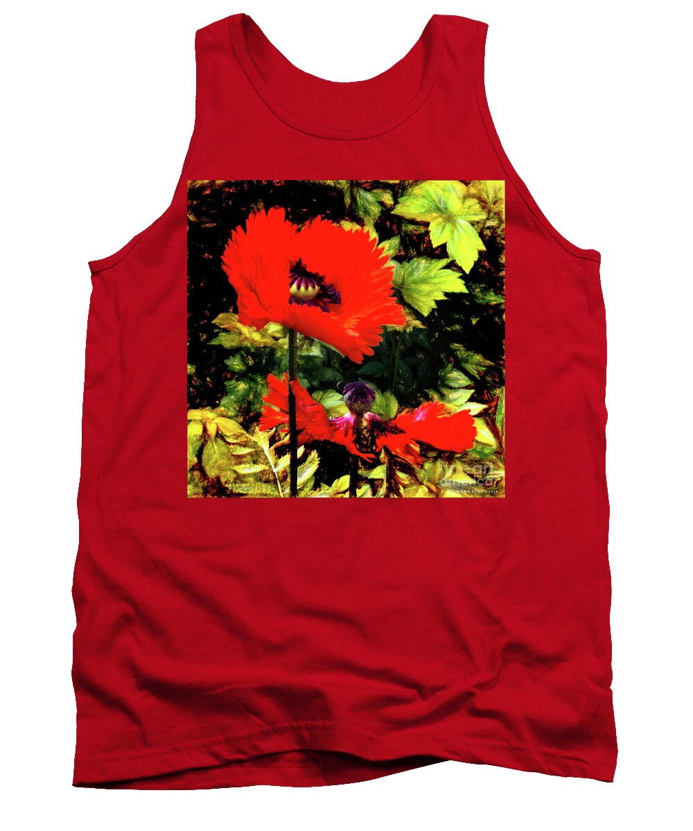 Mona Stut Tank Top featuring the digital art Red Poppies by Mona Stut