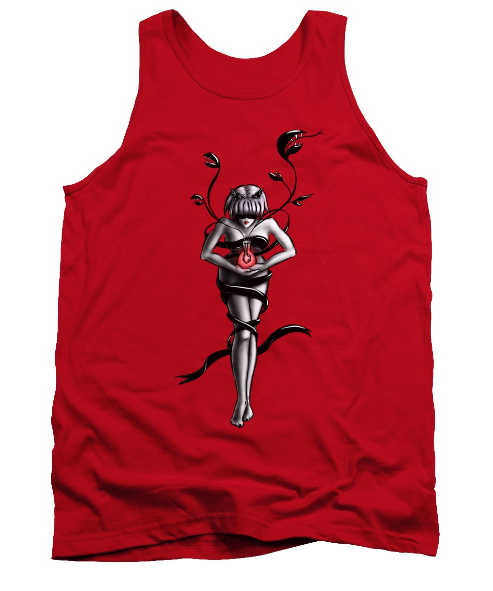 Science Witch Tank Top featuring the digital art Science witch of organic chemistry by Boriana Giormova