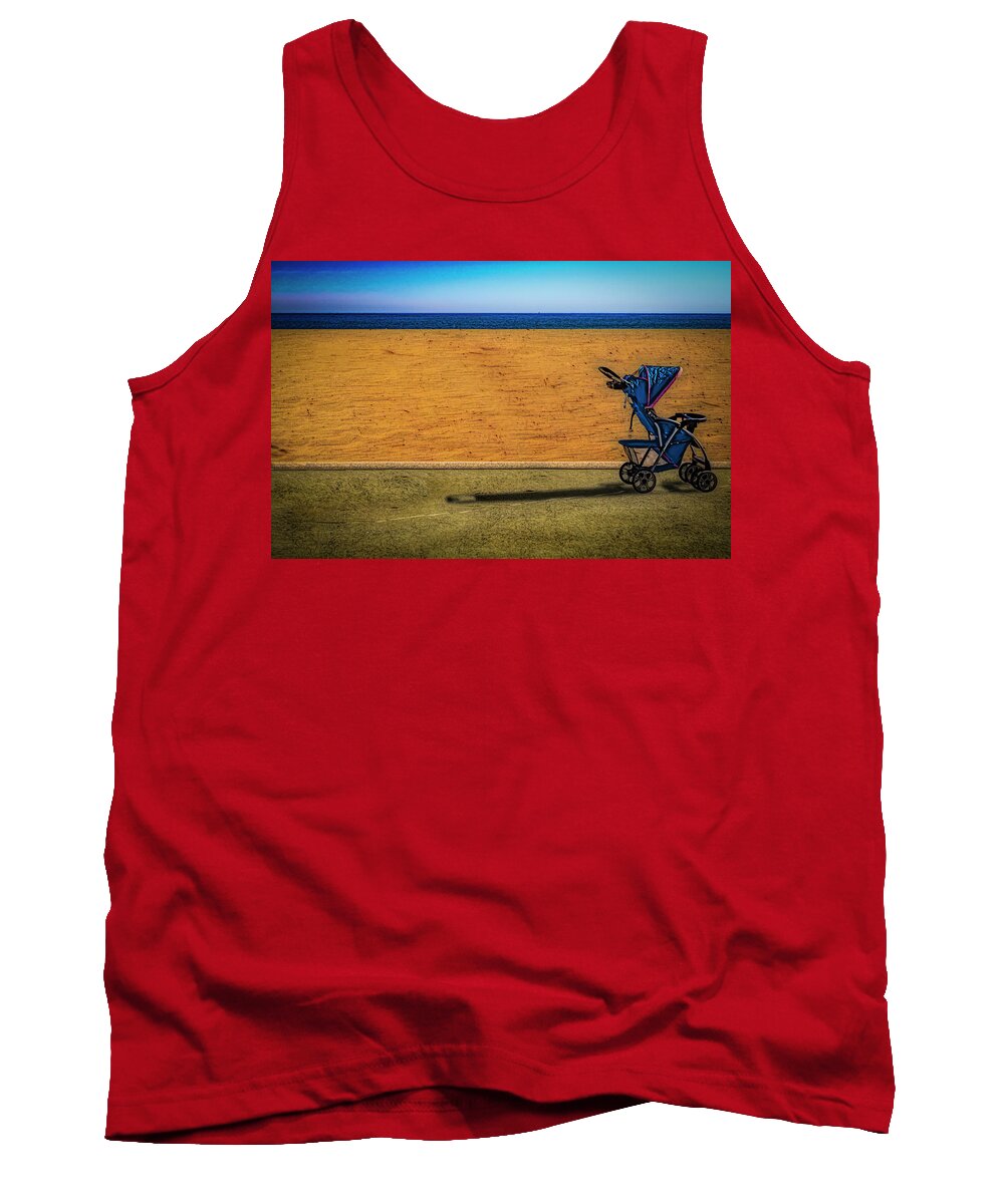 Photography Tank Top featuring the photograph Stroller at The Beach by Paul Wear
