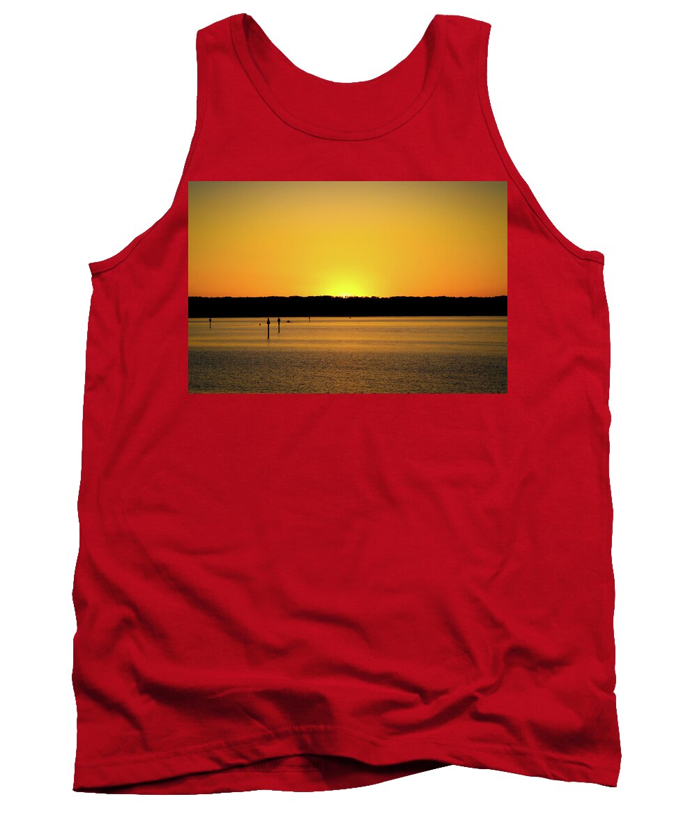 Sunset Tank Top featuring the photograph Sunset from National Harbor by Lora J Wilson