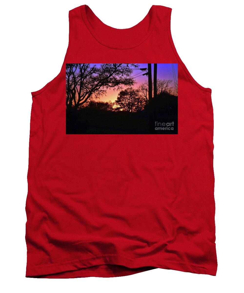 Sunset Tank Top featuring the photograph Texas Country Sunset by Joan Bertucci