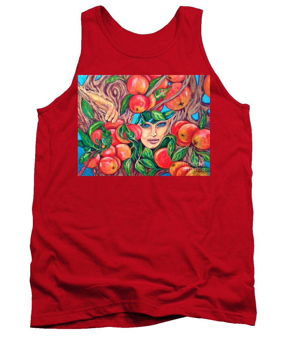 Tree Tank Top featuring the painting The Apple Tree by Linda Markwardt
