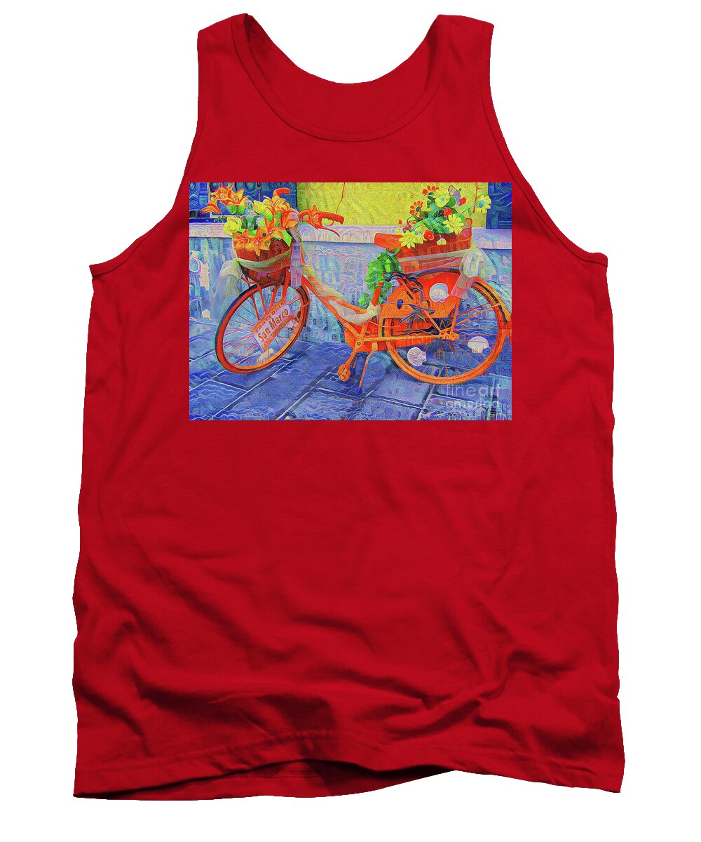 2017 Tank Top featuring the photograph The Orange Bike by Jack Torcello