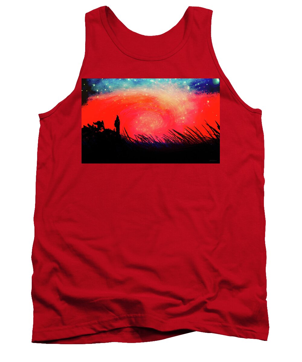 The Wizard Tank Top featuring the digital art The Wizard by Linda Sannuti