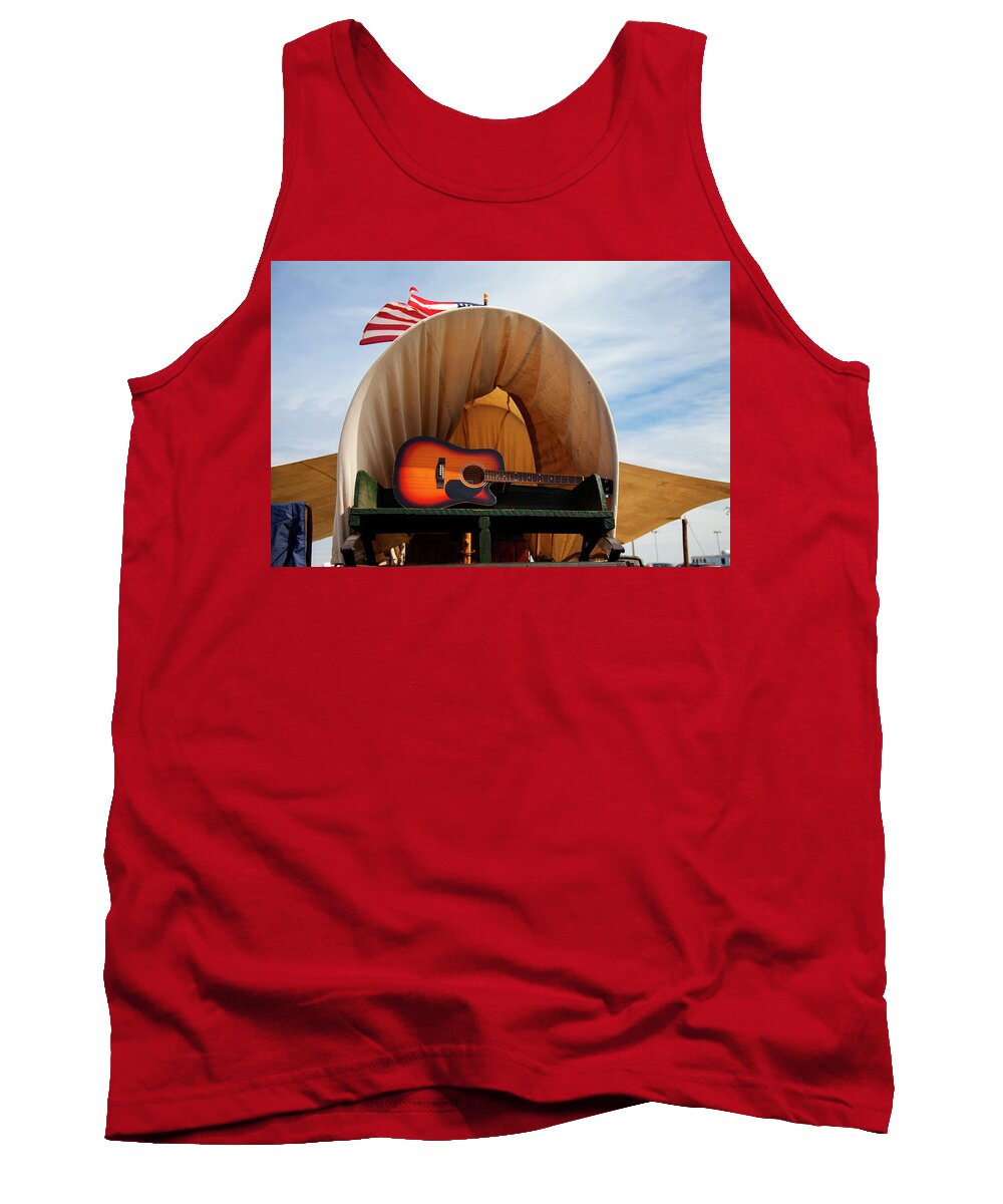 Guitar Tank Top featuring the photograph Warming Up for the National Anthem by Toni Hopper