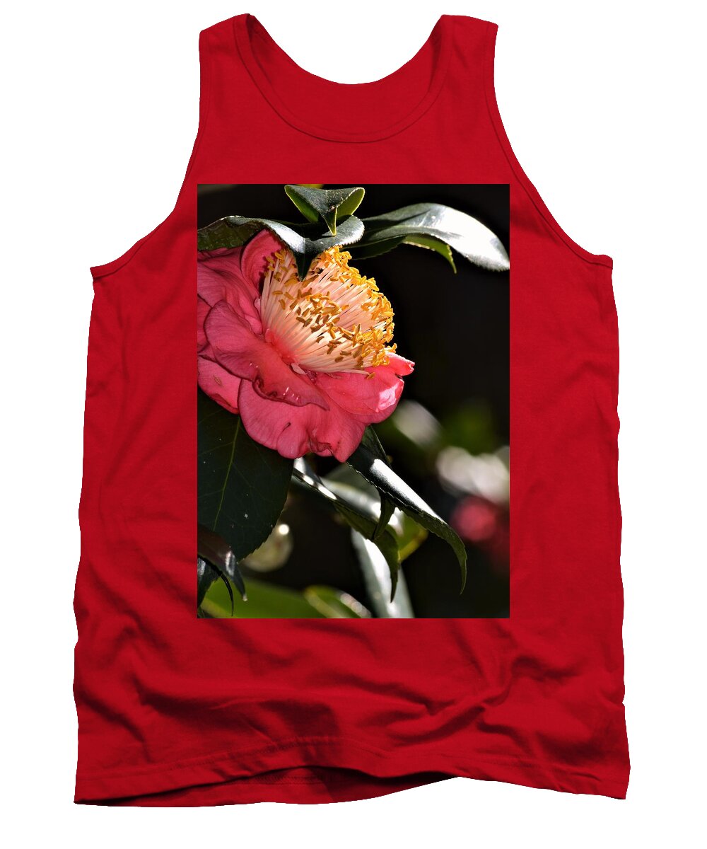 Camellia Light Tank Top featuring the photograph Camellia Light #1 by Warren Thompson
