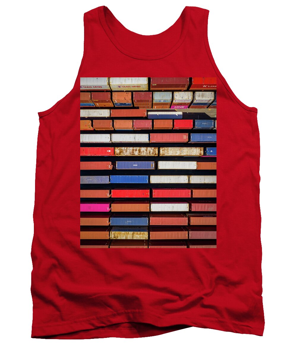 Top Down Tank Top featuring the photograph Container Colors #1 by Clinton Ward