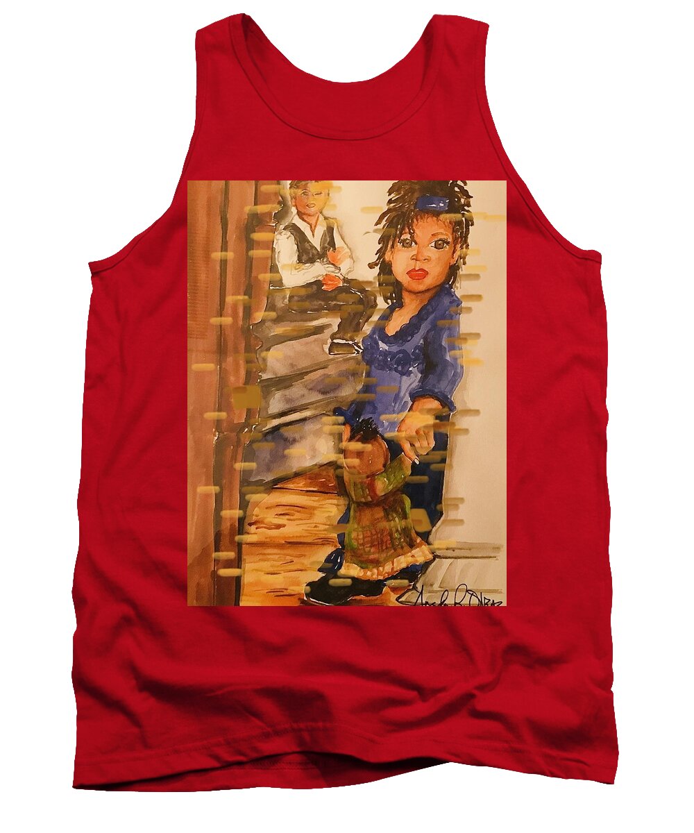  Tank Top featuring the painting Little Girl by Angie ONeal