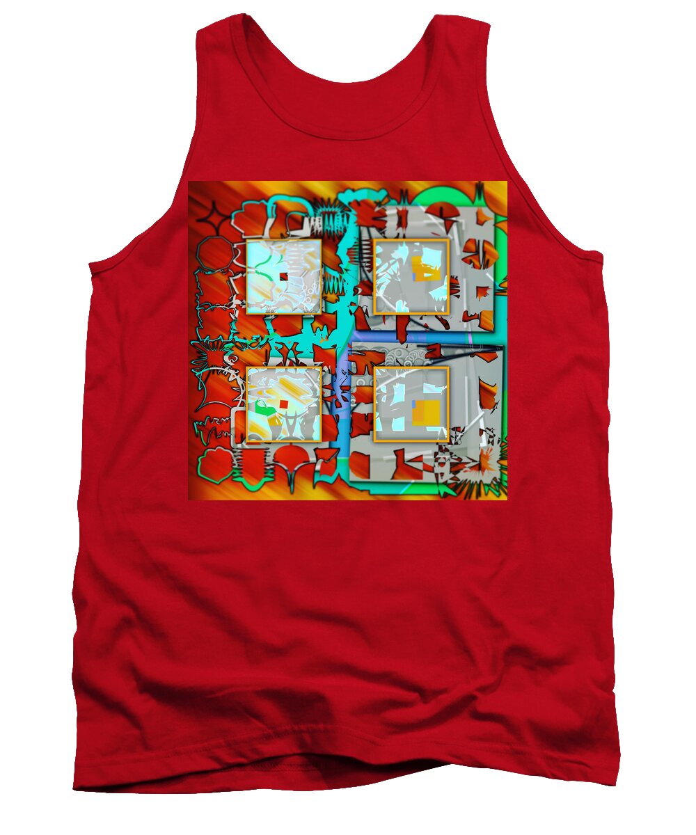 Abstract Tank Top featuring the digital art Pattern 87 #1 by Marko Sabotin