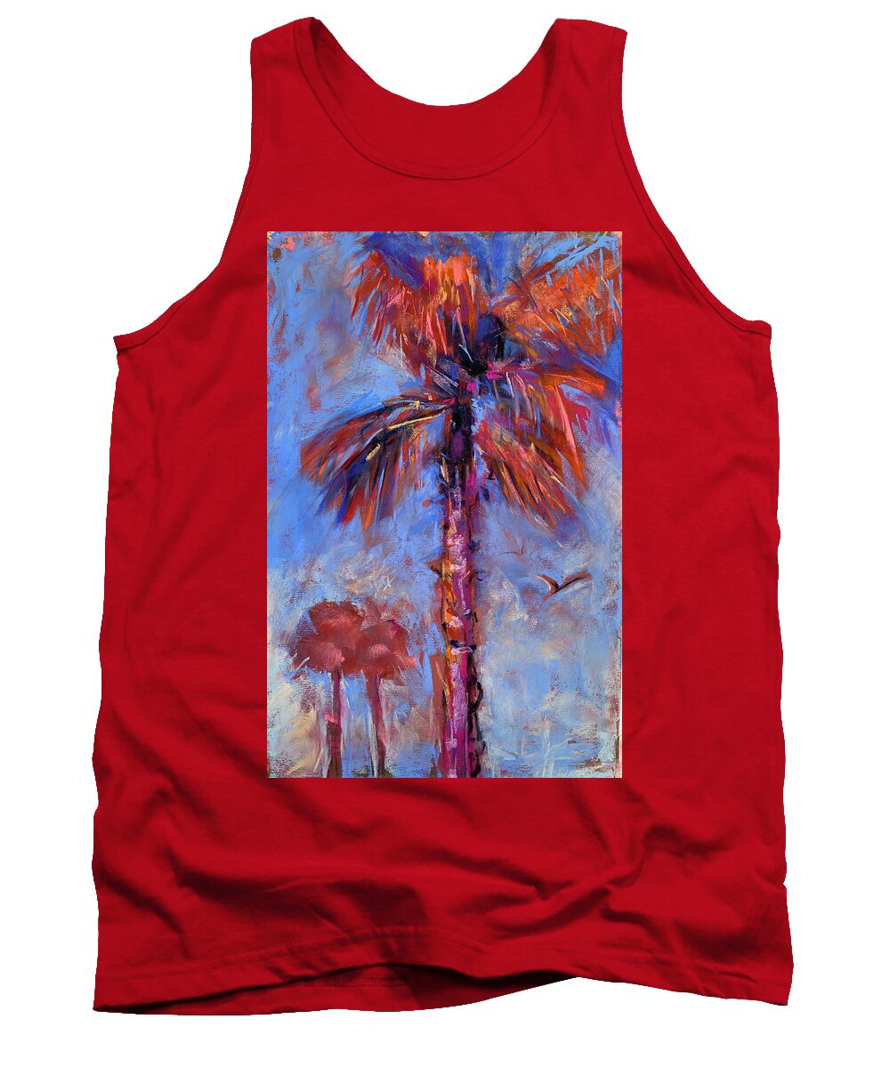 Blue Tank Top featuring the painting Stand Tall #1 by Bonny Butler