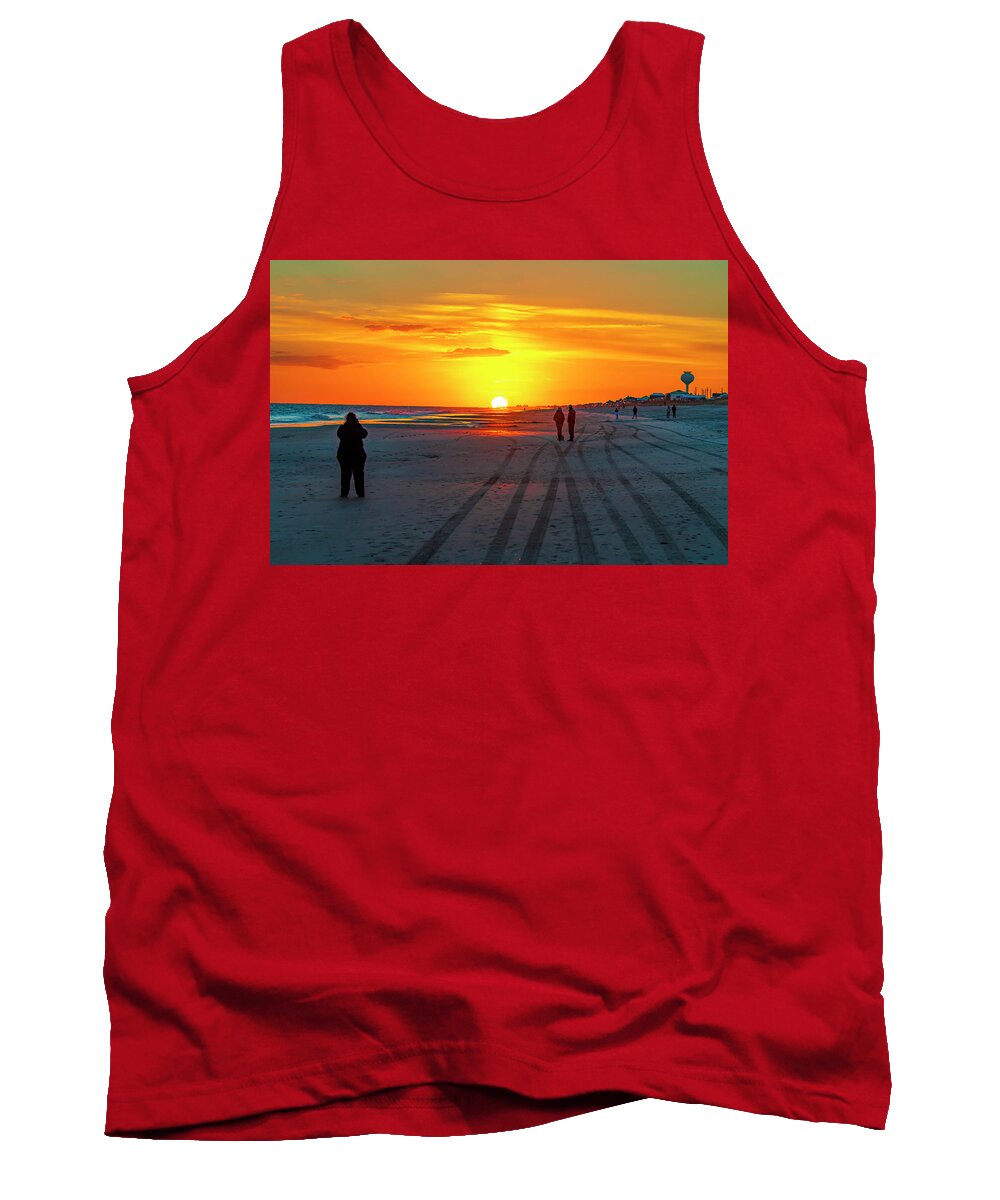Indian Beach Tank Top featuring the photograph Sunset on Indian Beach #1 by Allen Carroll