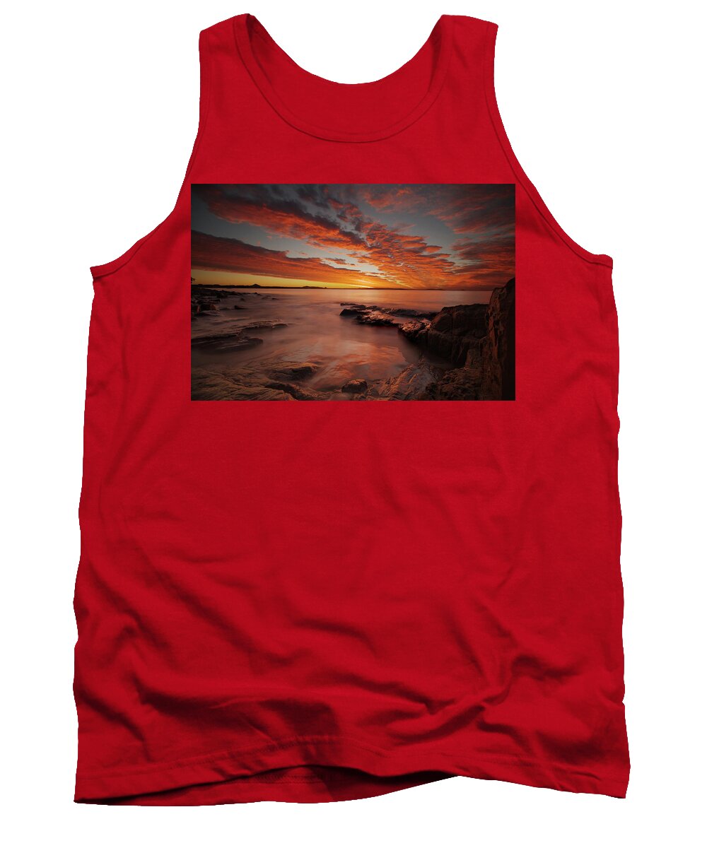 National Park Tank Top featuring the photograph 1808sunsetnoosa3 by Nicolas Lombard