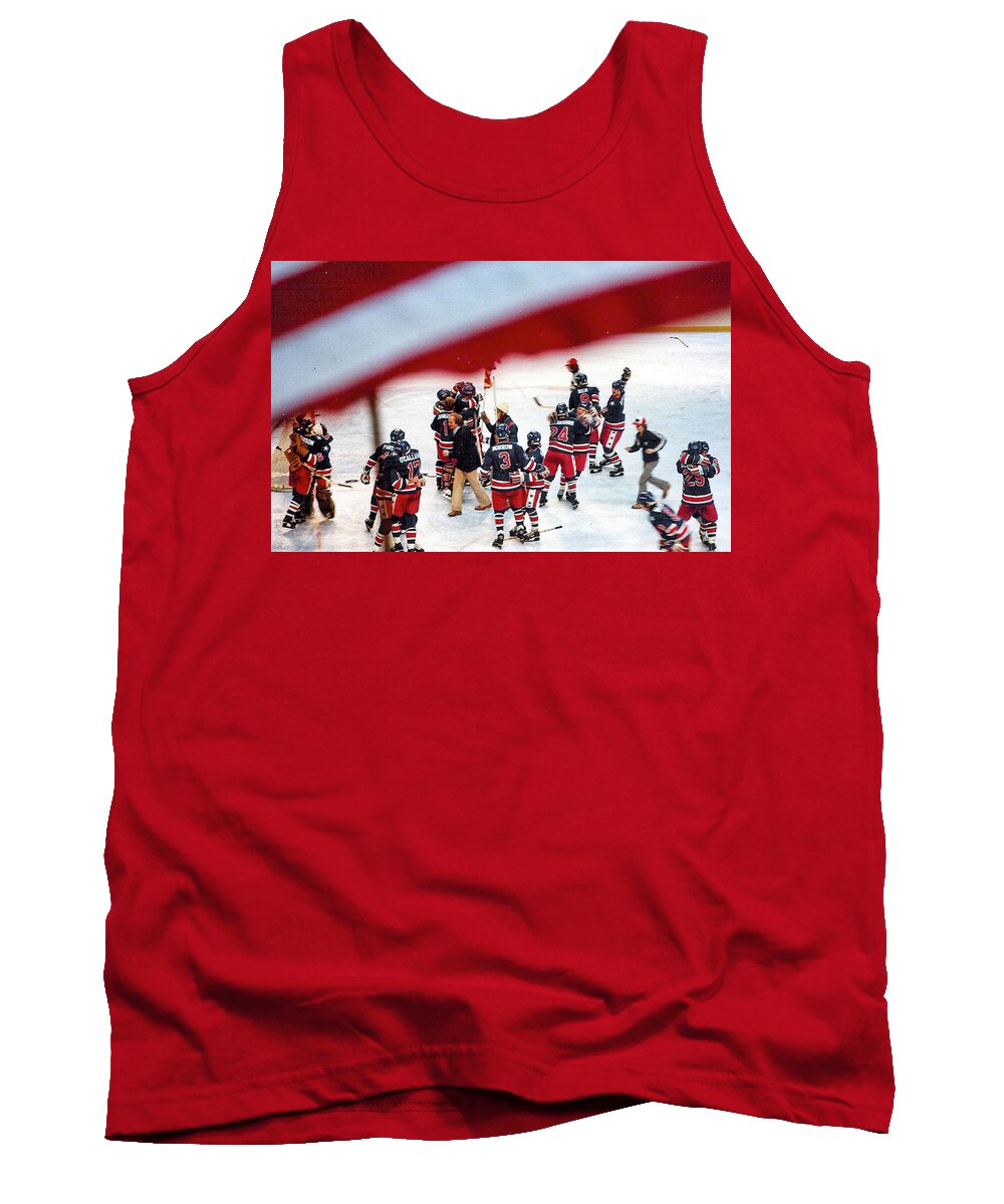 Hockey Tank Top featuring the photograph 1980 Olympic Hockey Miracle On Ice Team by Russel Considine