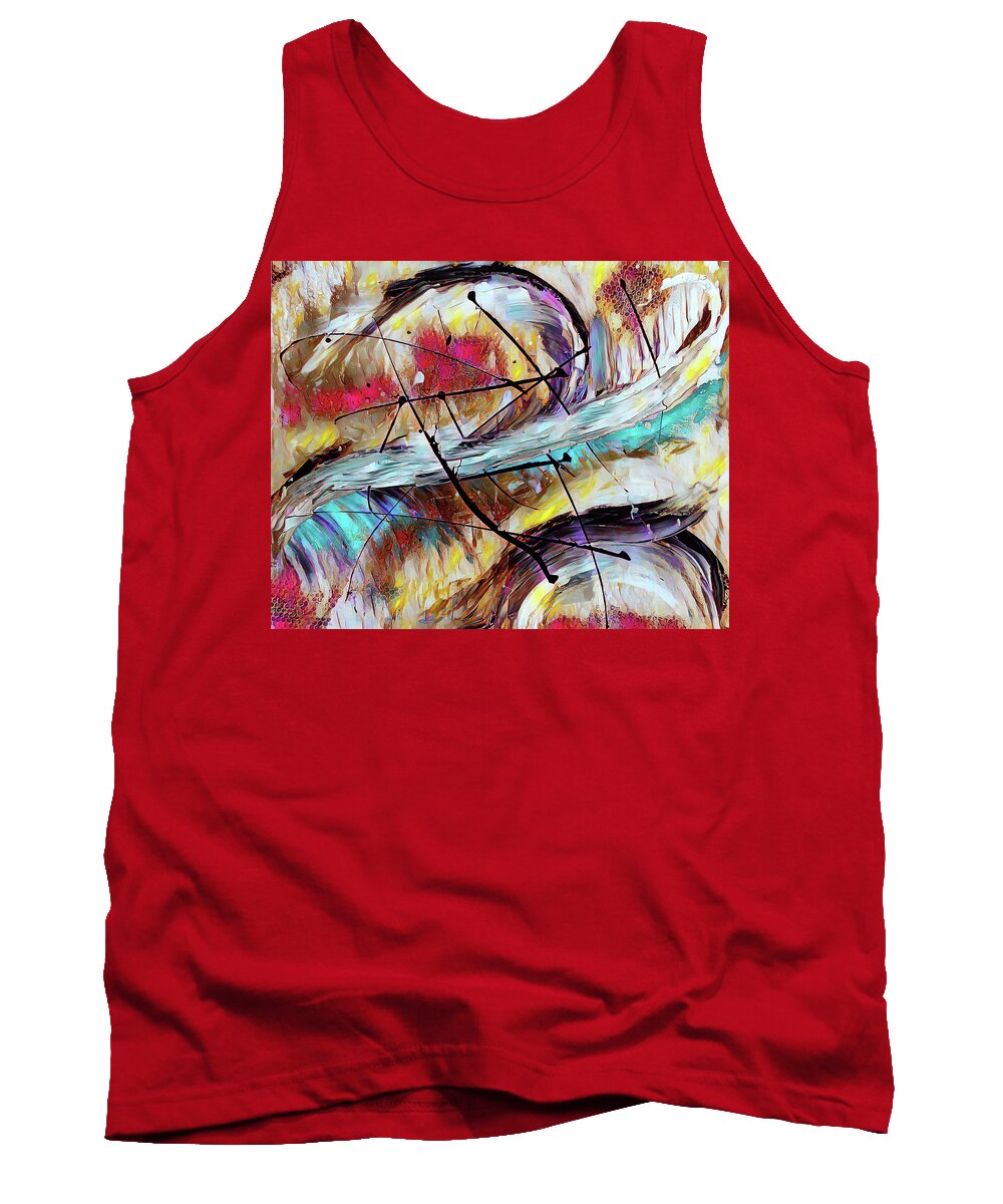 Abstract Tank Top featuring the painting Abstract Art - Fly of the Phoenix by Patricia Piotrak