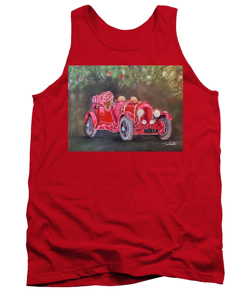 Christmas Tank Top featuring the pastel An Old Fashioned Christmas by Juliette Becker