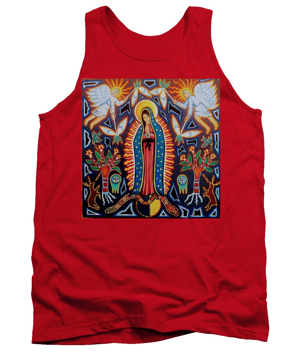 Guadalupe Tank Top featuring the painting Adoration of Angels by James RODERICK