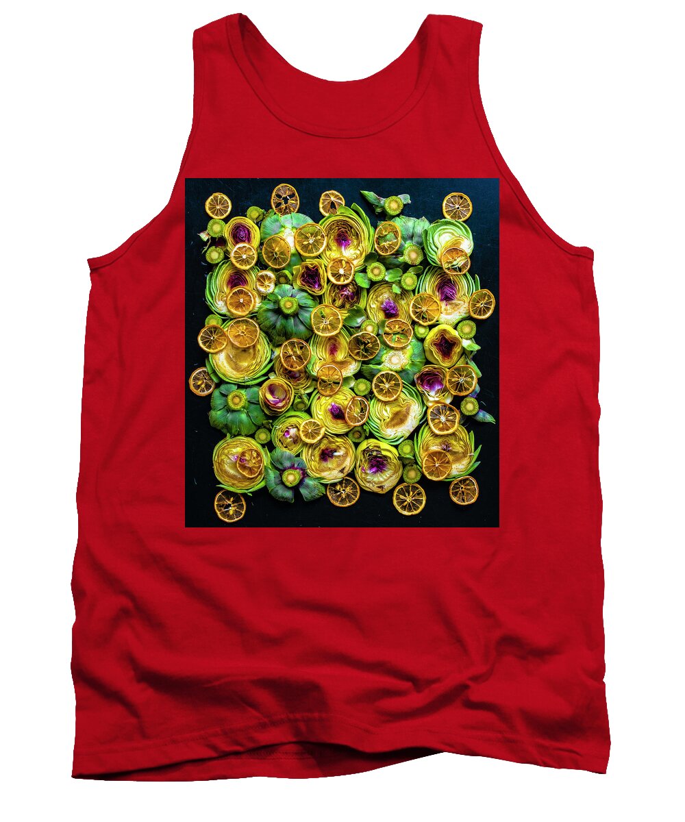 Artichokes And Lemons Tank Top featuring the photograph Artichokes and Lemons by Sarah Phillips