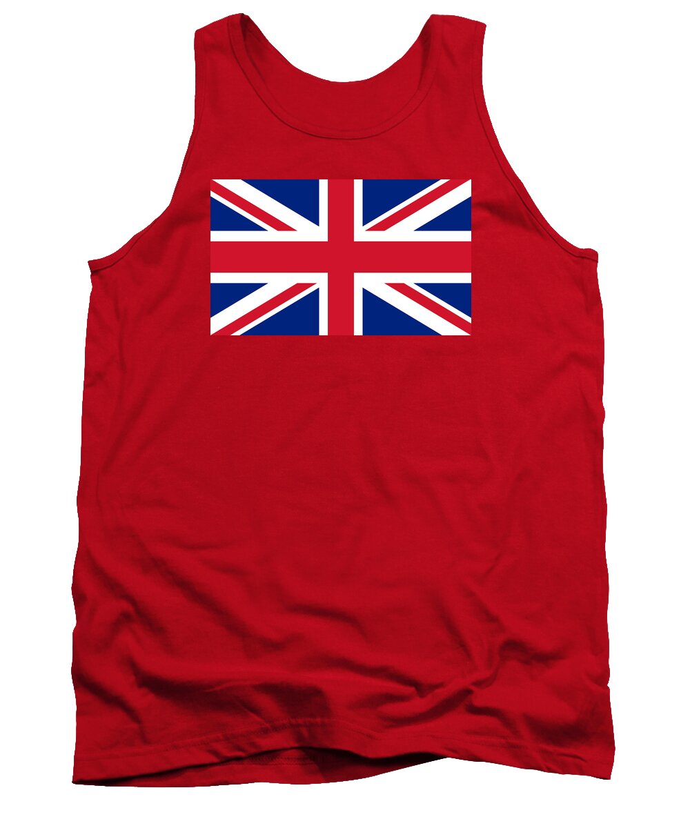 British Tank Top featuring the digital art Union Jack Flag of UK by Sterling Gold