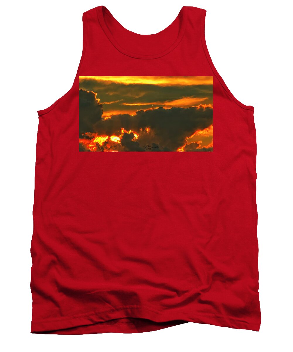Sunsets Brillant Sunsets Chromatic Sunsets Summer Skys Summer Sunsets Tank Top featuring the photograph August Fire Sky 2020 by Ruben Carrillo