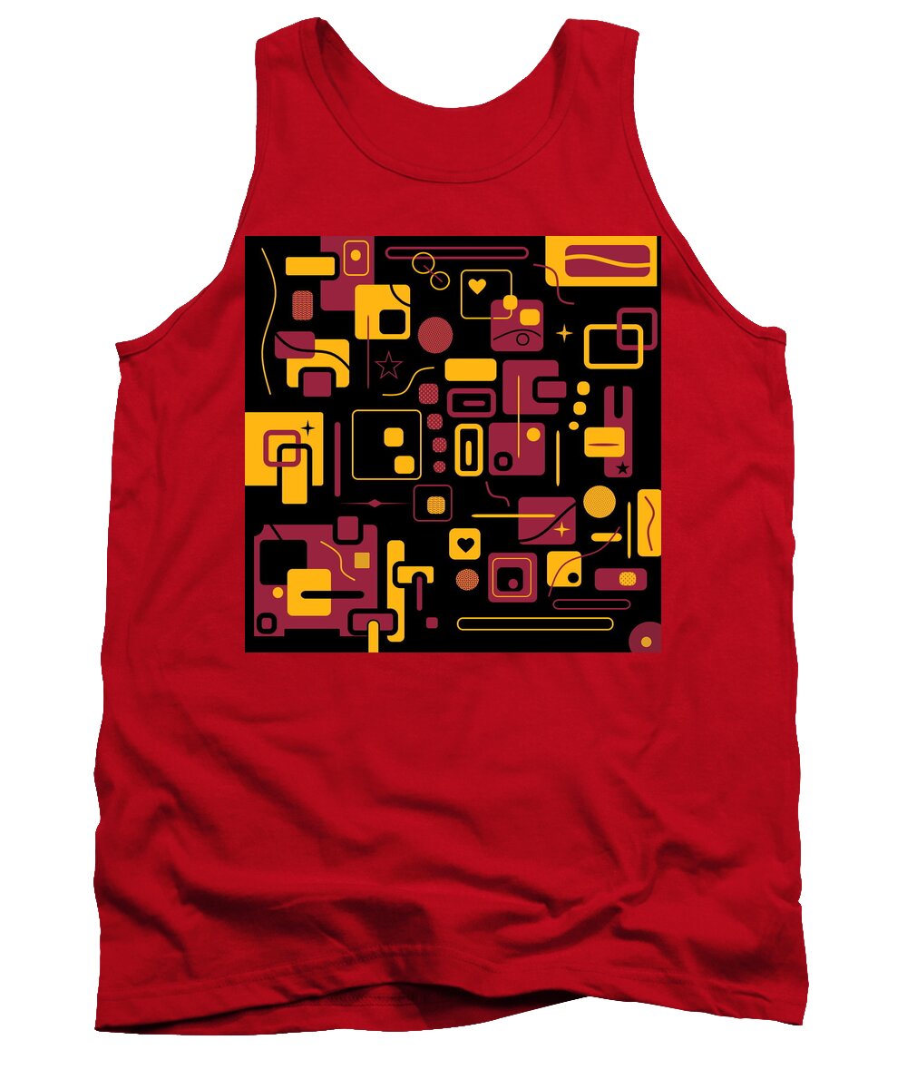 Red Tank Top featuring the digital art AZ Bird by Designs By L