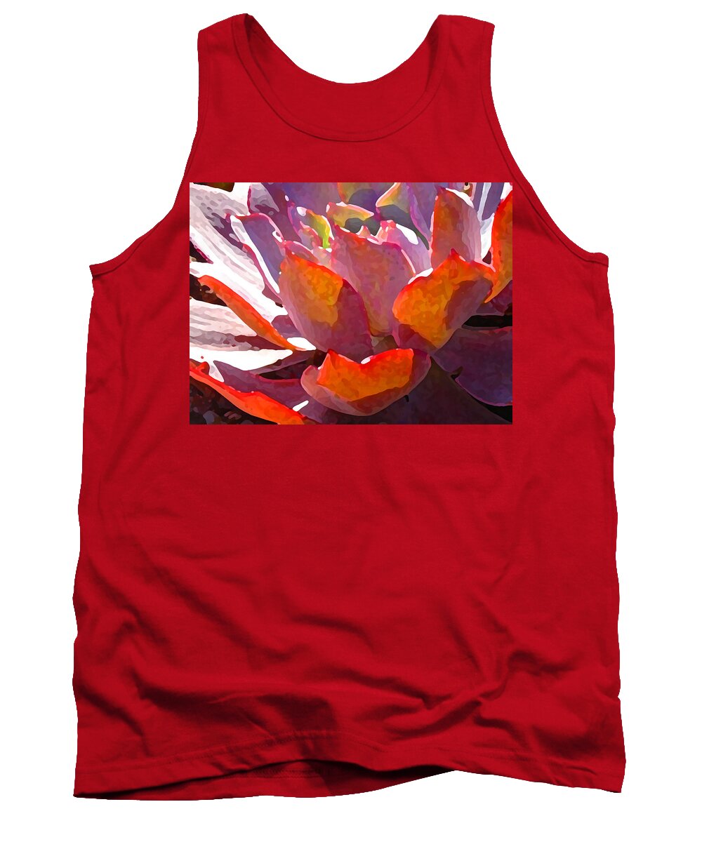 Succulent Tank Top featuring the photograph Backlit Afterglow Succulent by Amy Vangsgard