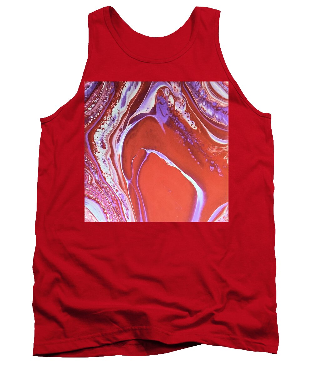 Abstract Tank Top featuring the painting Boiling Over by Pour Your heART Out Artworks