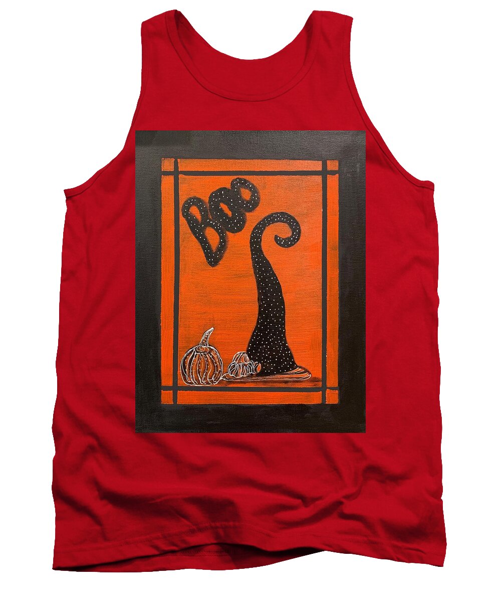 Boo Tank Top featuring the painting BOO by Juliette Becker