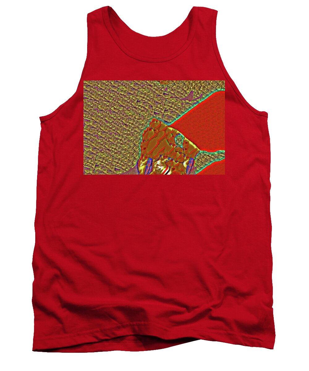 Abstract Beiges Red Oranges Blues Greens Purples Borders And Barriers Tank Top featuring the photograph borders and barriers Abstract beiges red oranges blues greens purples 2 2122020 4101 by David Frederick